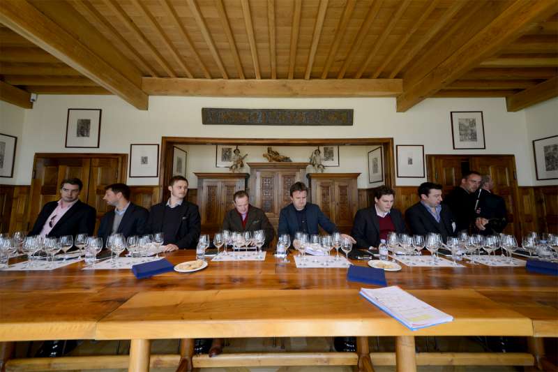 The team inadvertently re-create the Last Supper in La Mission Haut Brion
